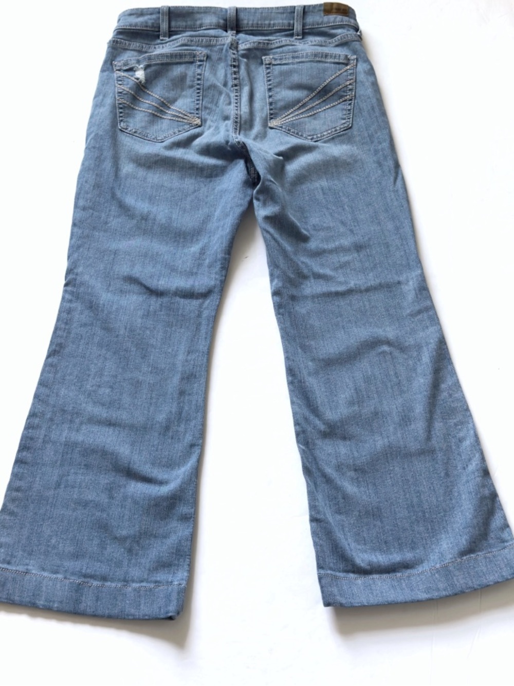 Ariat Slim Trouser Jeans Womens 32 SHORT High Rise Light Wash Wide Leg Western